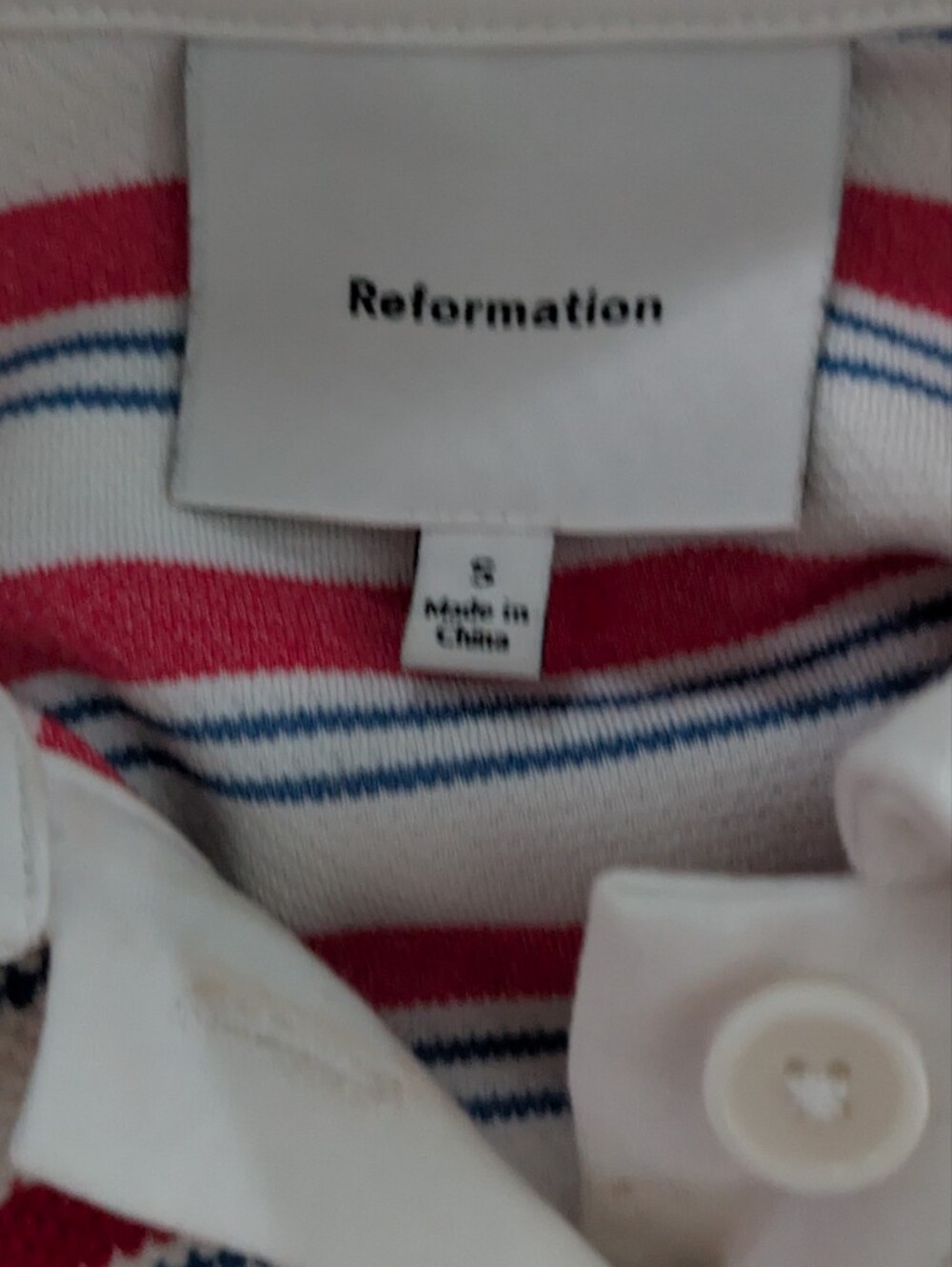 REFORMATION Anna Rugby Crop Knit Top, Sz Sm - Picture 6 of 6